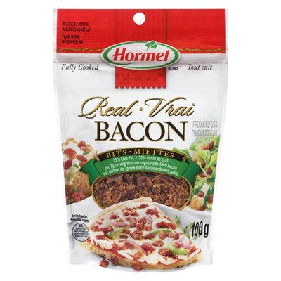 Miettes de vrai bacon 33% moins de gras 100gr