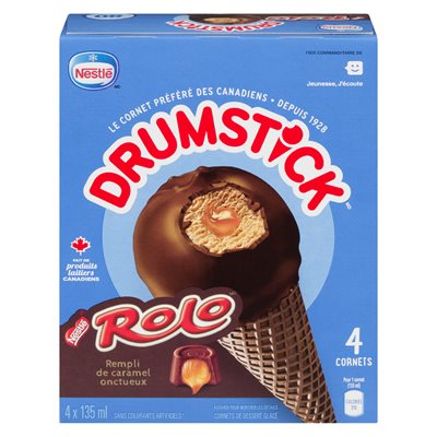 Cornets rolo caramel onctueux 4x135ml