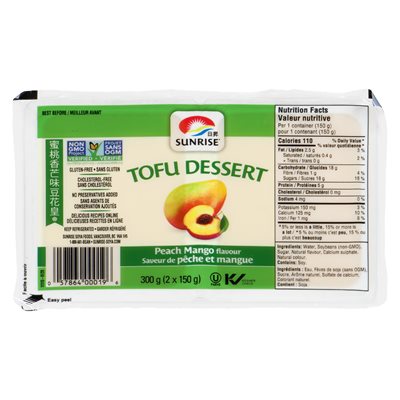 Tofu dessert saveur de pêche et mangue 2x150gr