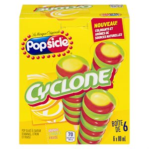 Pop glacé cyclone lime / ananas 6x80ml