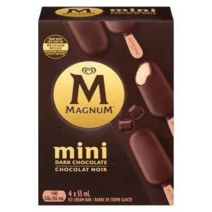 Barres créme glacée chocolat noir 4x55ml