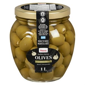 Olives vertes farcies à l'ail 1lt