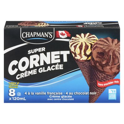 Cornet vanille / chocolat noir 8x120ml