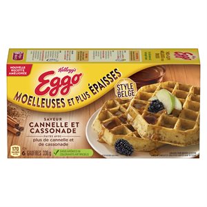 Gaufres moelleuses épaisses cannelle cassonade 330gr