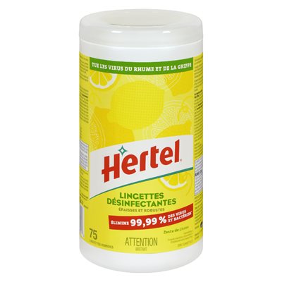 Lingettes désinfectantes zeste de citron 75un