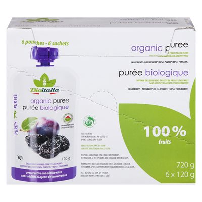 Purée de pruneaux bio 6x120gr