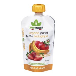 Purée de pomme / fraise / banane bio 120gr