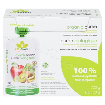 Purée de pomme / kiwi / épinard bio 6x120gr