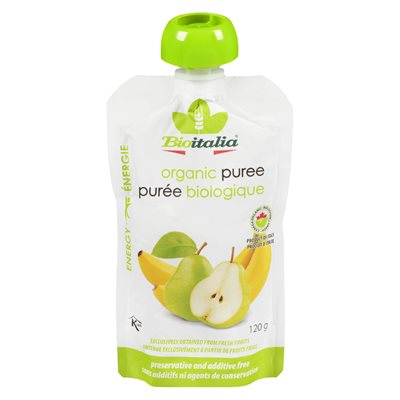 Purée poire banane bio 120gr