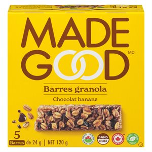 Barres granola chocolat banane 5un 120gr