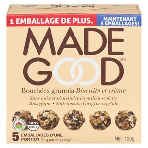 Bouchées granola biscuits crème 5x24gr