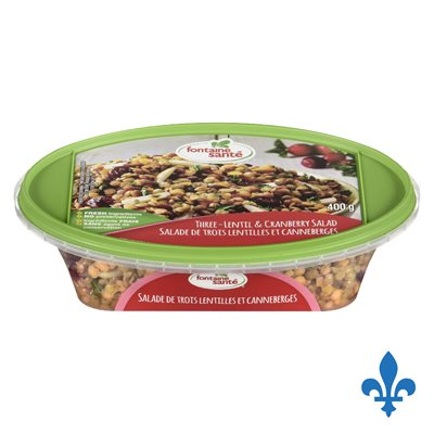 Salade 3 lentilles & canneberges 400gr