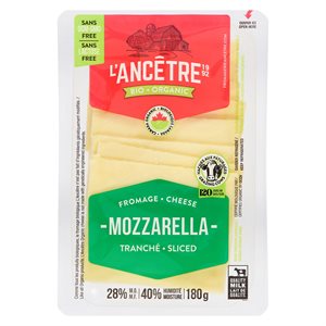 Fromage mozzarella tranché bio sans lactose 180gr
